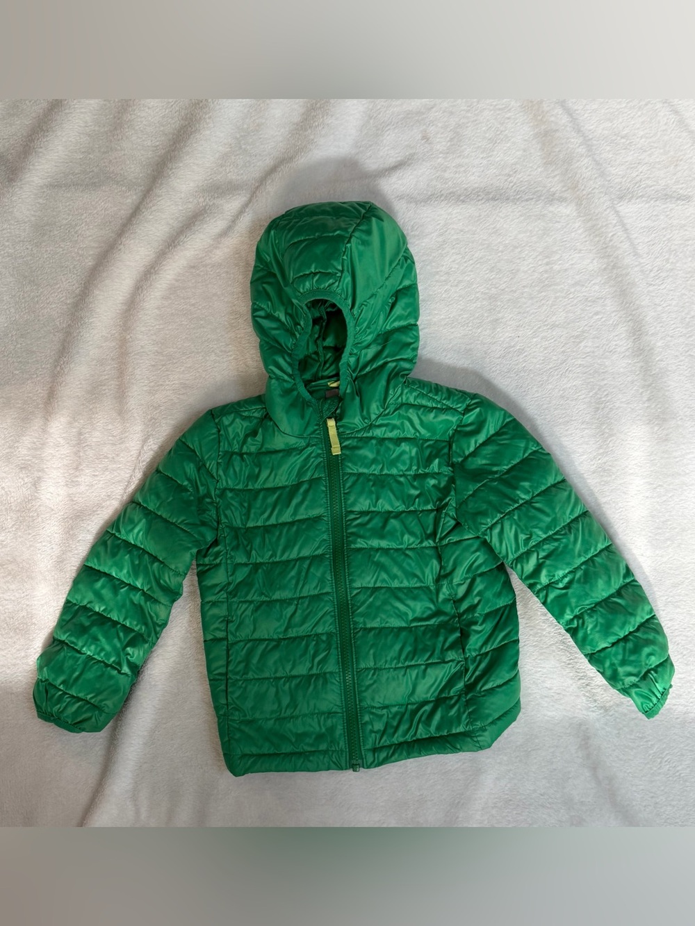 Primary Kids Green Hooded Puffer Jacket Size 4–5 Years
